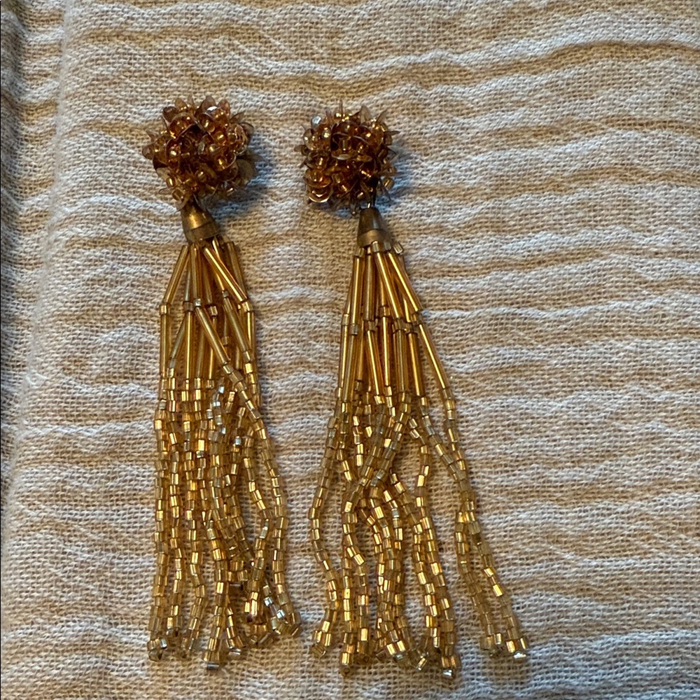 Elegant Gold Tassel Earrings